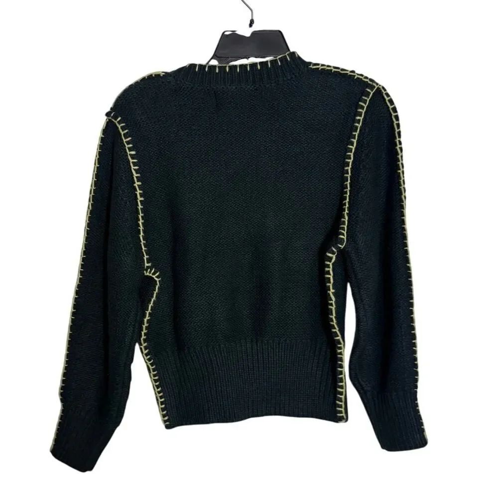 NWT Elizabeth James the Label Green Cheyenne Sweater Sz. XS - Picture 5 of 6
